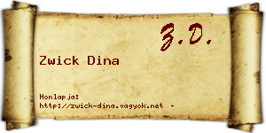 Zwick Dina névjegykártya